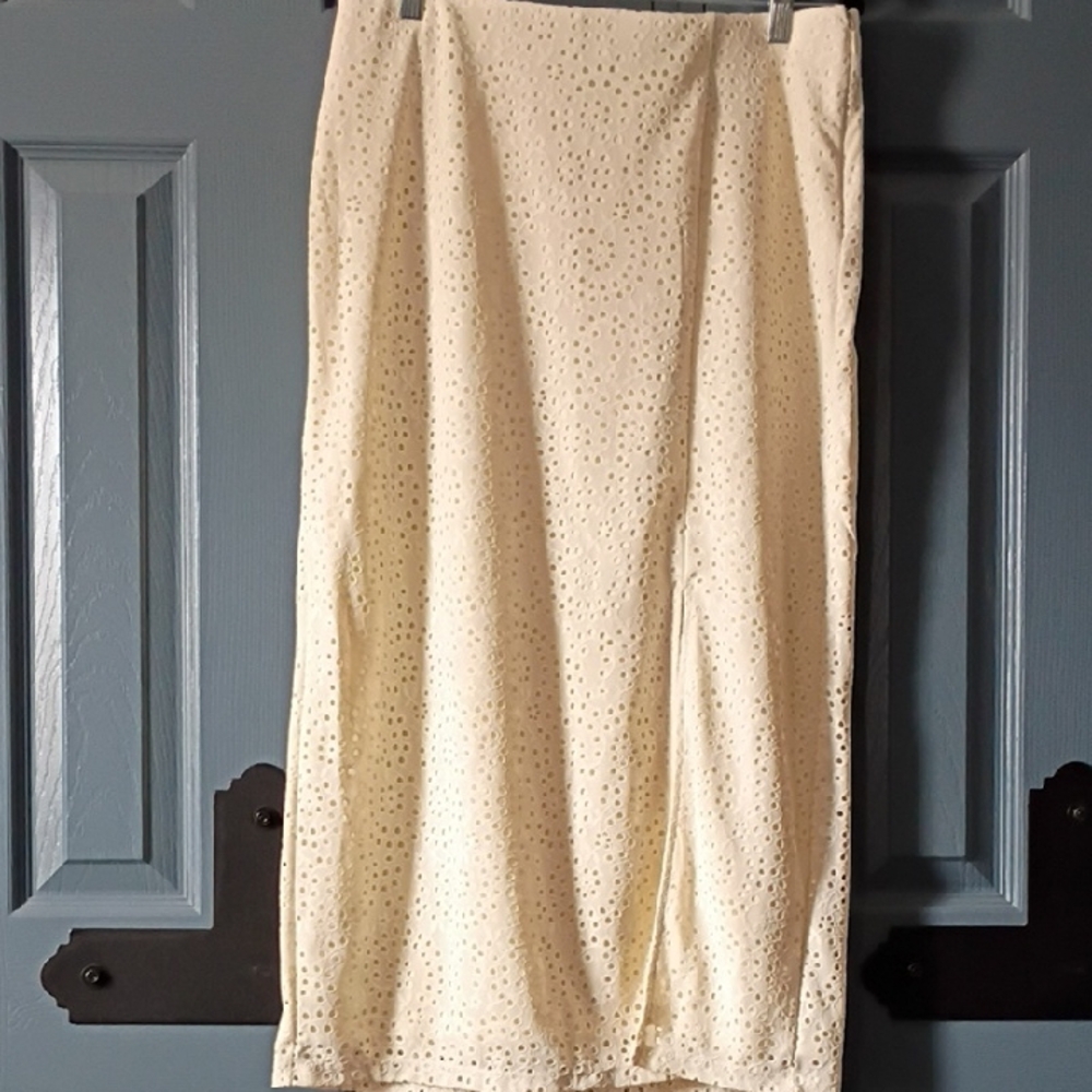 A New Day Cream Pencil Skirt